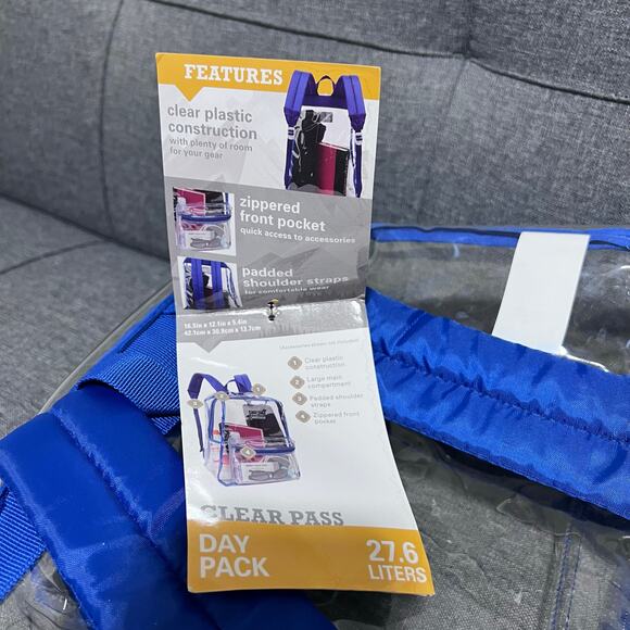 NWT Outdoor Products Clear Backpack Blue Stadium Approved Women and Men Bag‎ - Picture 9 of 9